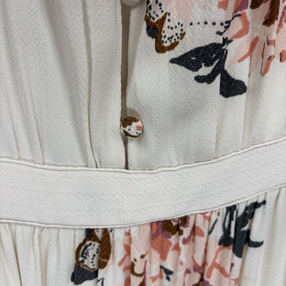 NEW Free People All I Got Floral Maxi Dress Boho Peasant Women's Ivory Size 4 - Picture 8 of 14